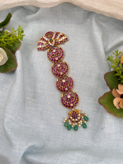 Traditional Gold Jadebille – South Indian Bridal Hair Accessory, jadebille, hair choti