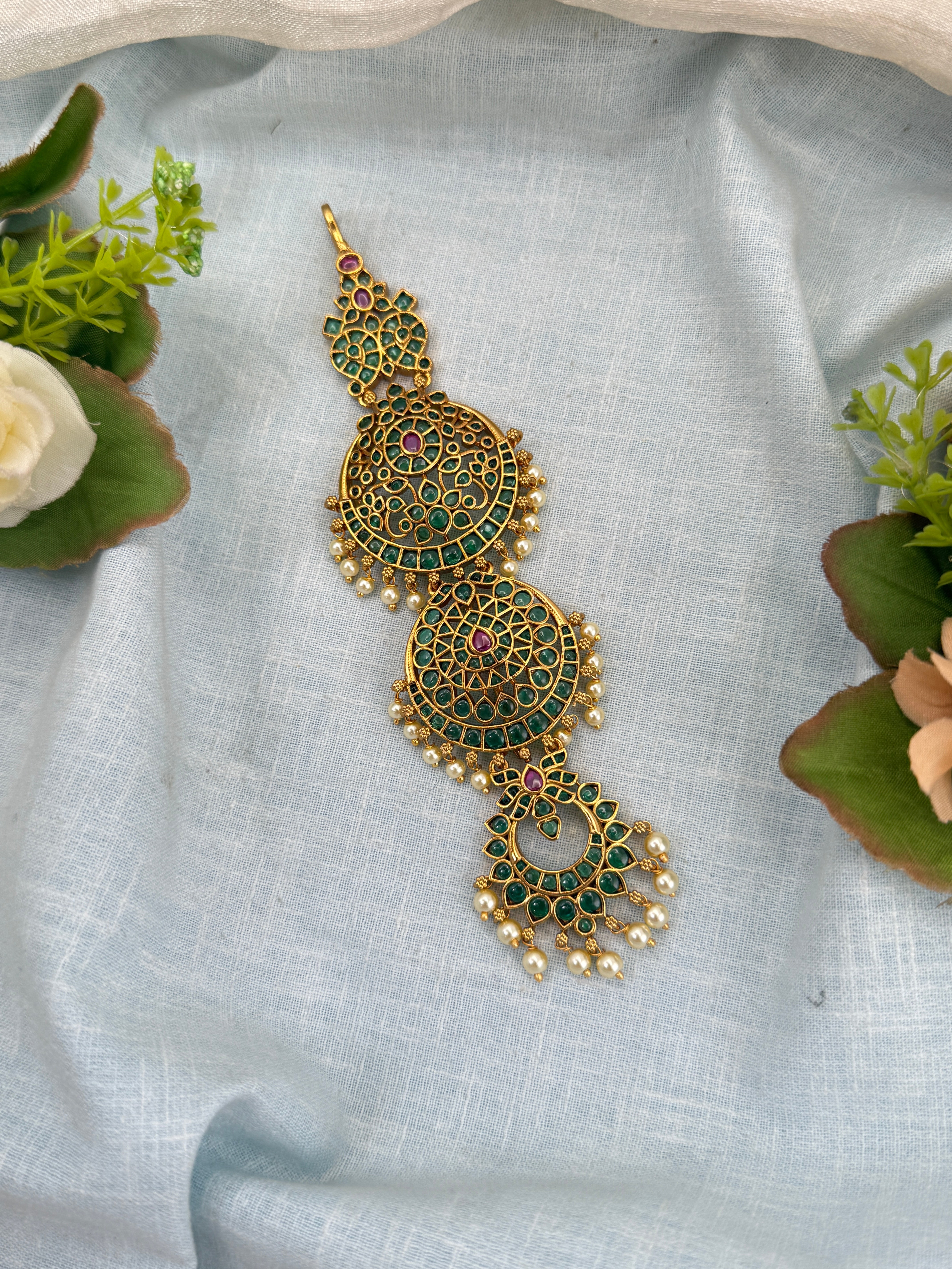 Traditional Gold Jadebille – South Indian Bridal Hair Accessory, jadebille, hair choti