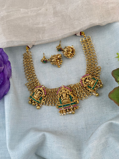 Antique Necklace Layer Pendant Grand Short Set | N0017