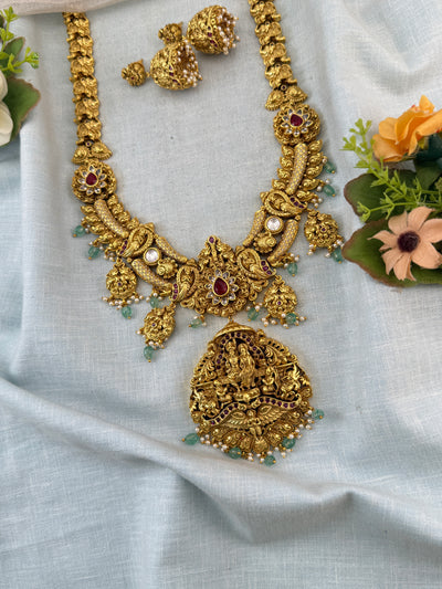 Antique Necklace Ram Sita Pendant Grand Long Set | N0114