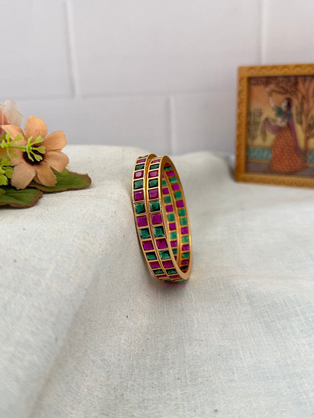Designer stone bangles with premium sparkling stones