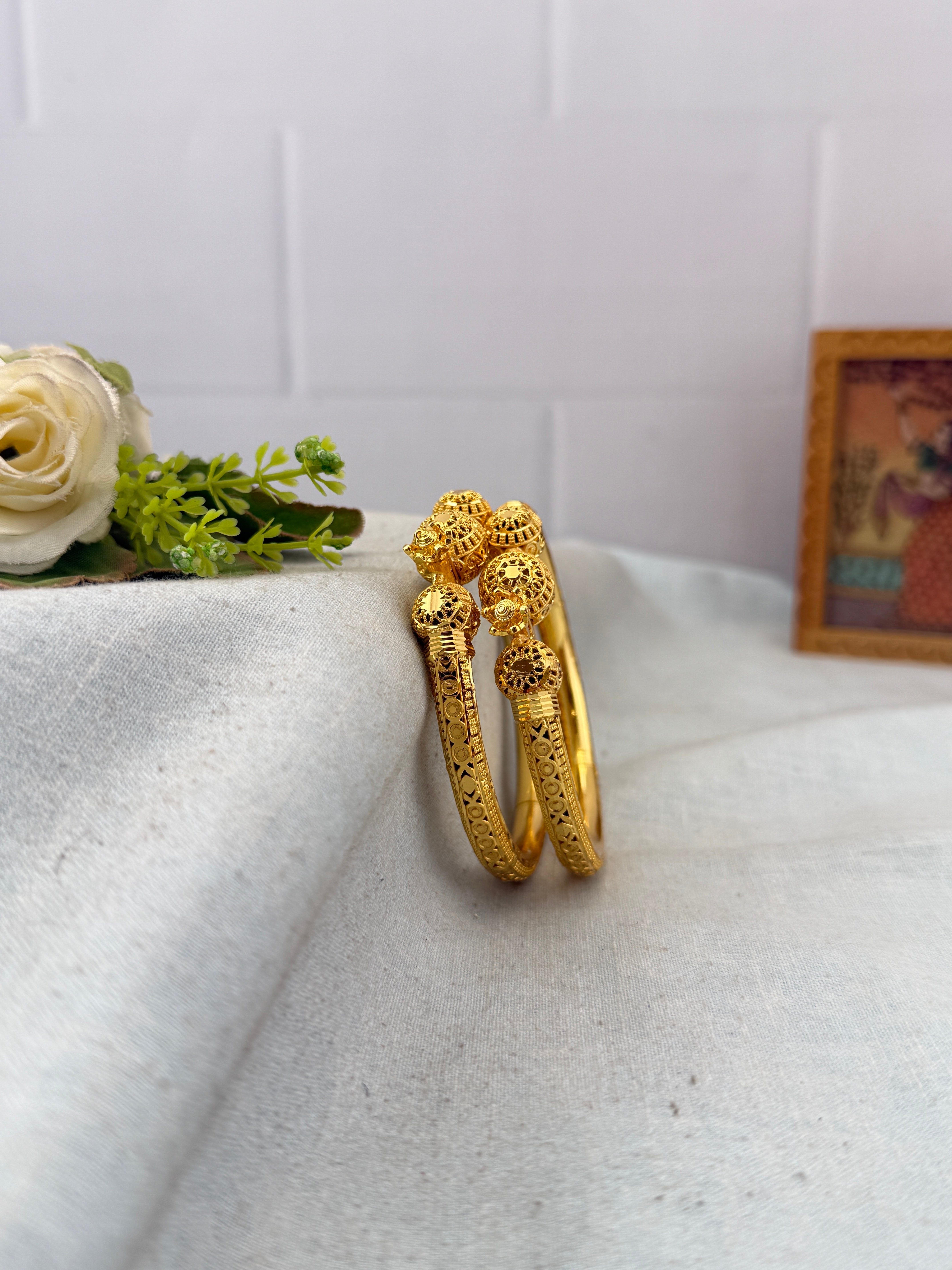 Designer stone bangles with premium sparkling stones