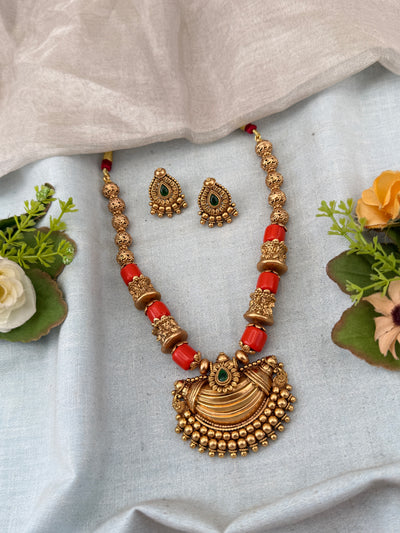 Antique Short Pendant Necklace Set | No225