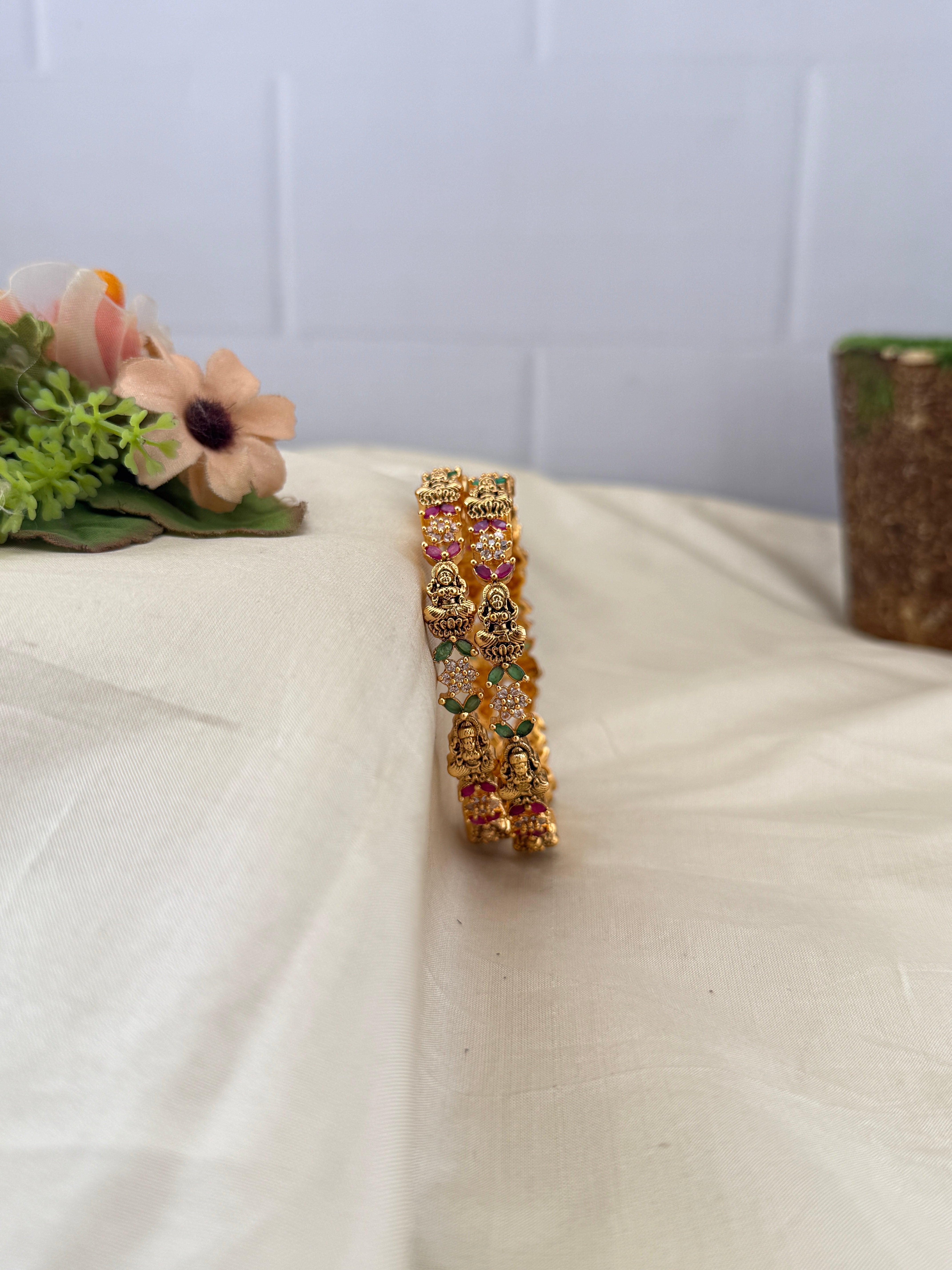 Antique temple style bridal bangles for women by Mahila