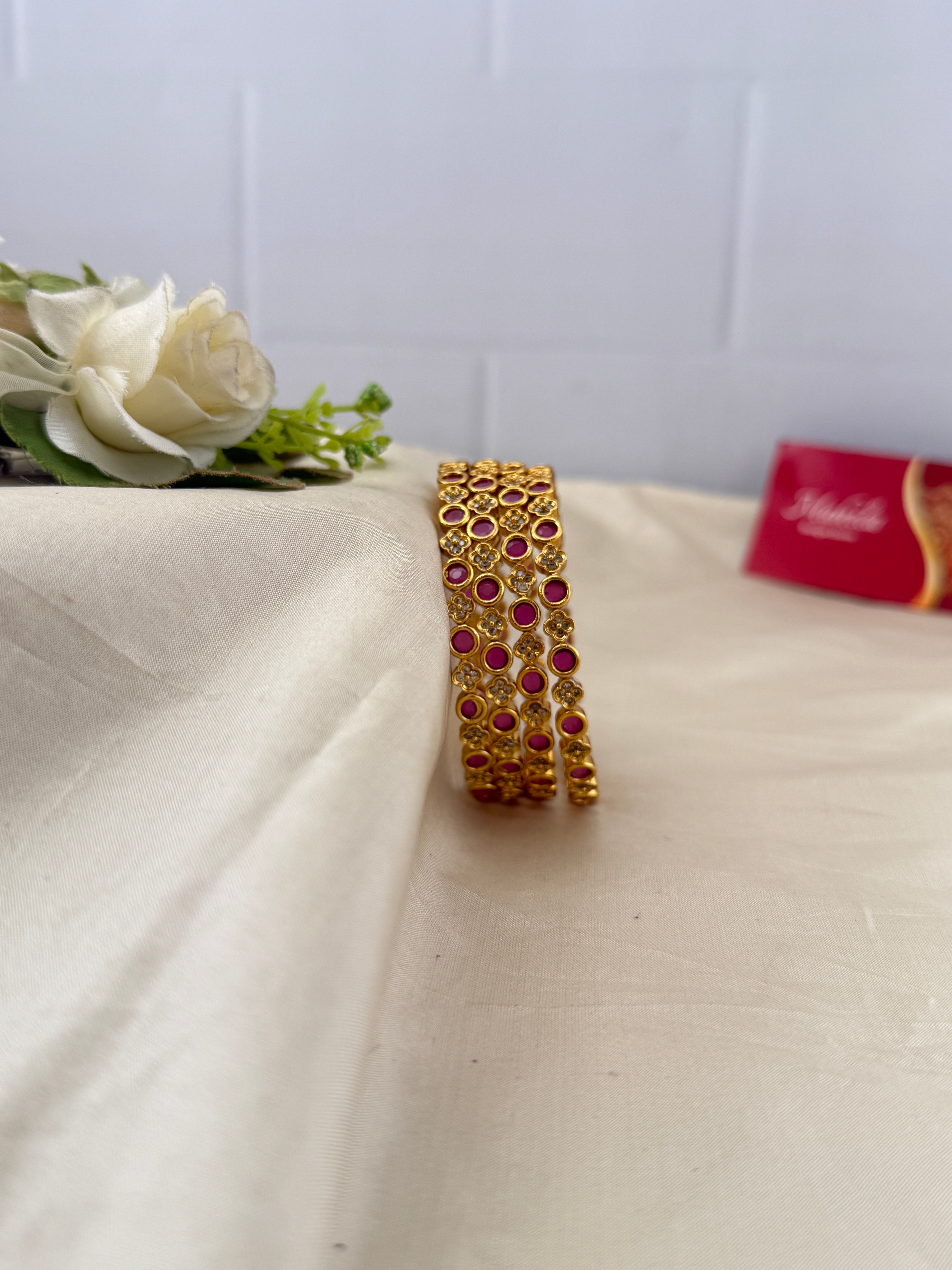 Antique temple style bridal bangles for women by Mahila