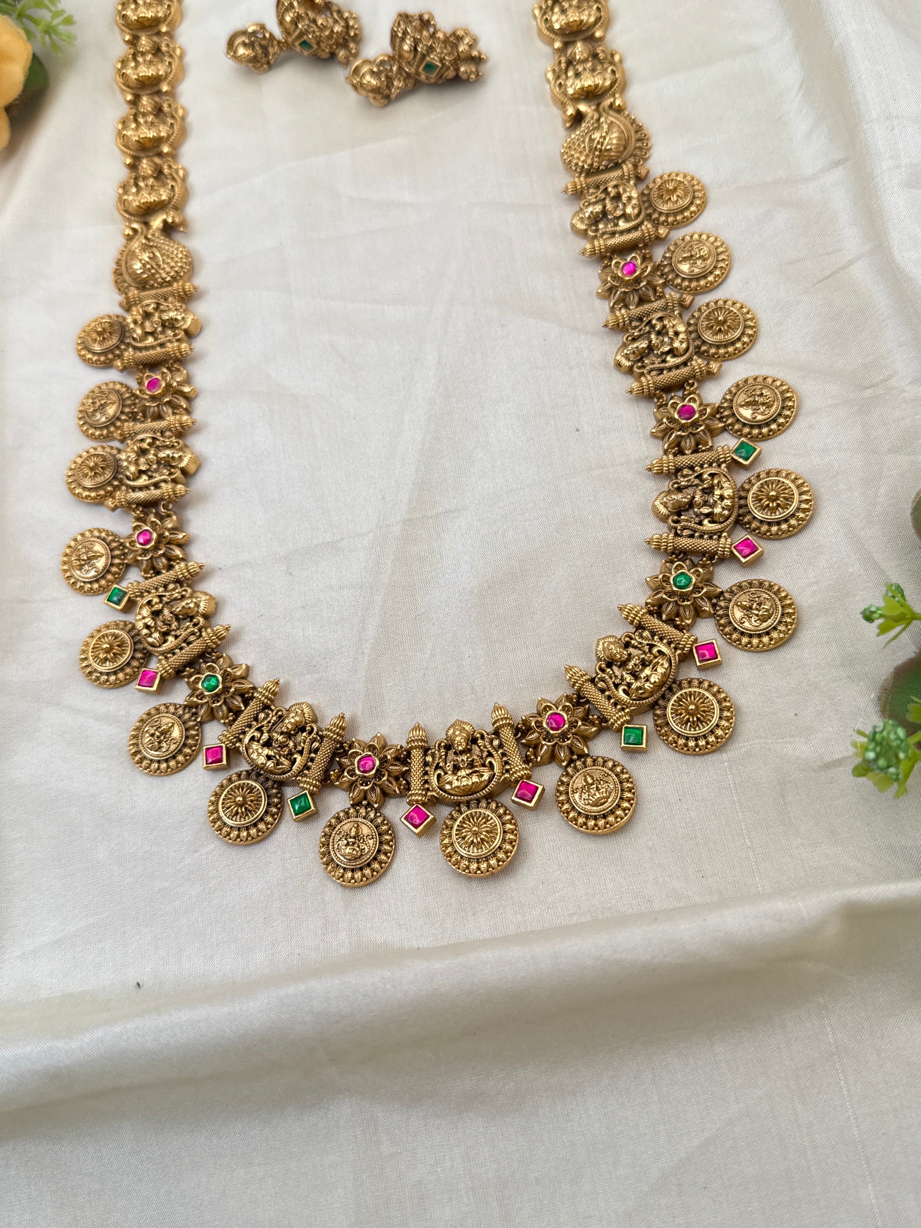 Royal Antique Lakshmi Long Necklace Set 0778