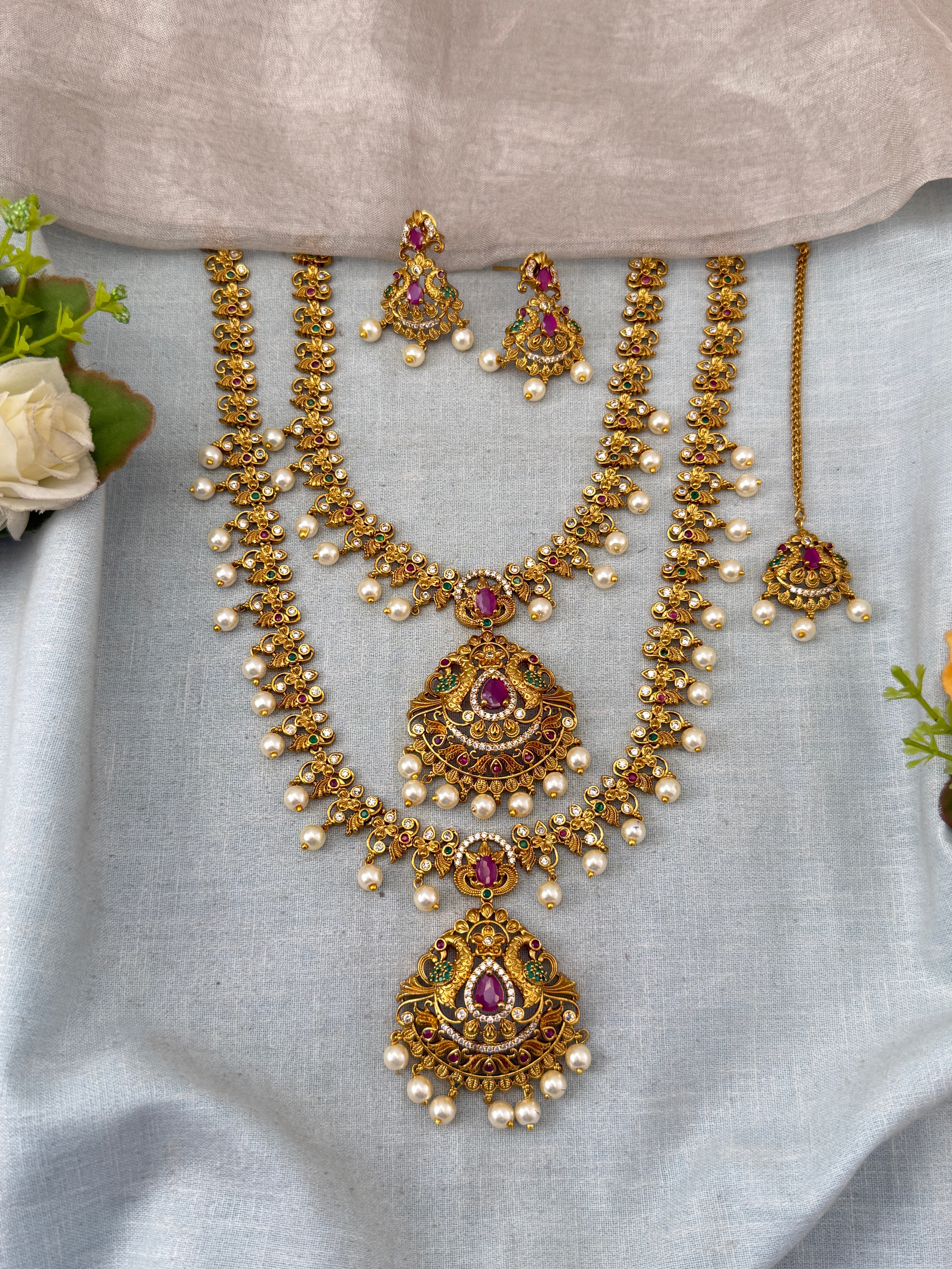 Antique temple necklace for women