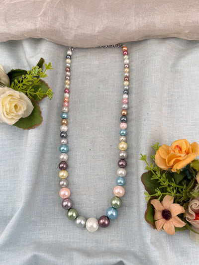 Premium Pearl Mid - Long Mala Necklace | N0359 A