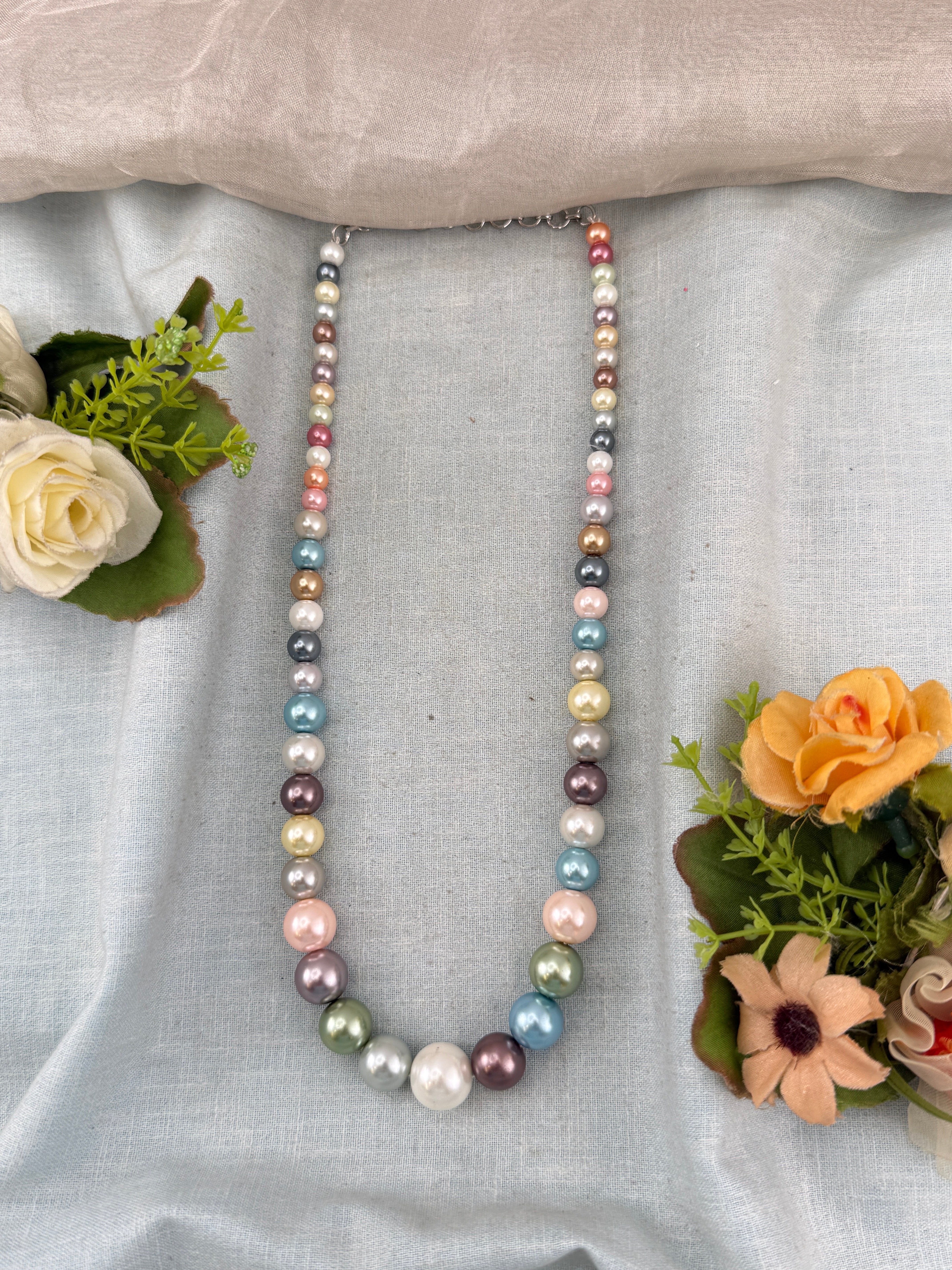 Premium Pearl Mid - Long Mala Necklace | N0359 A