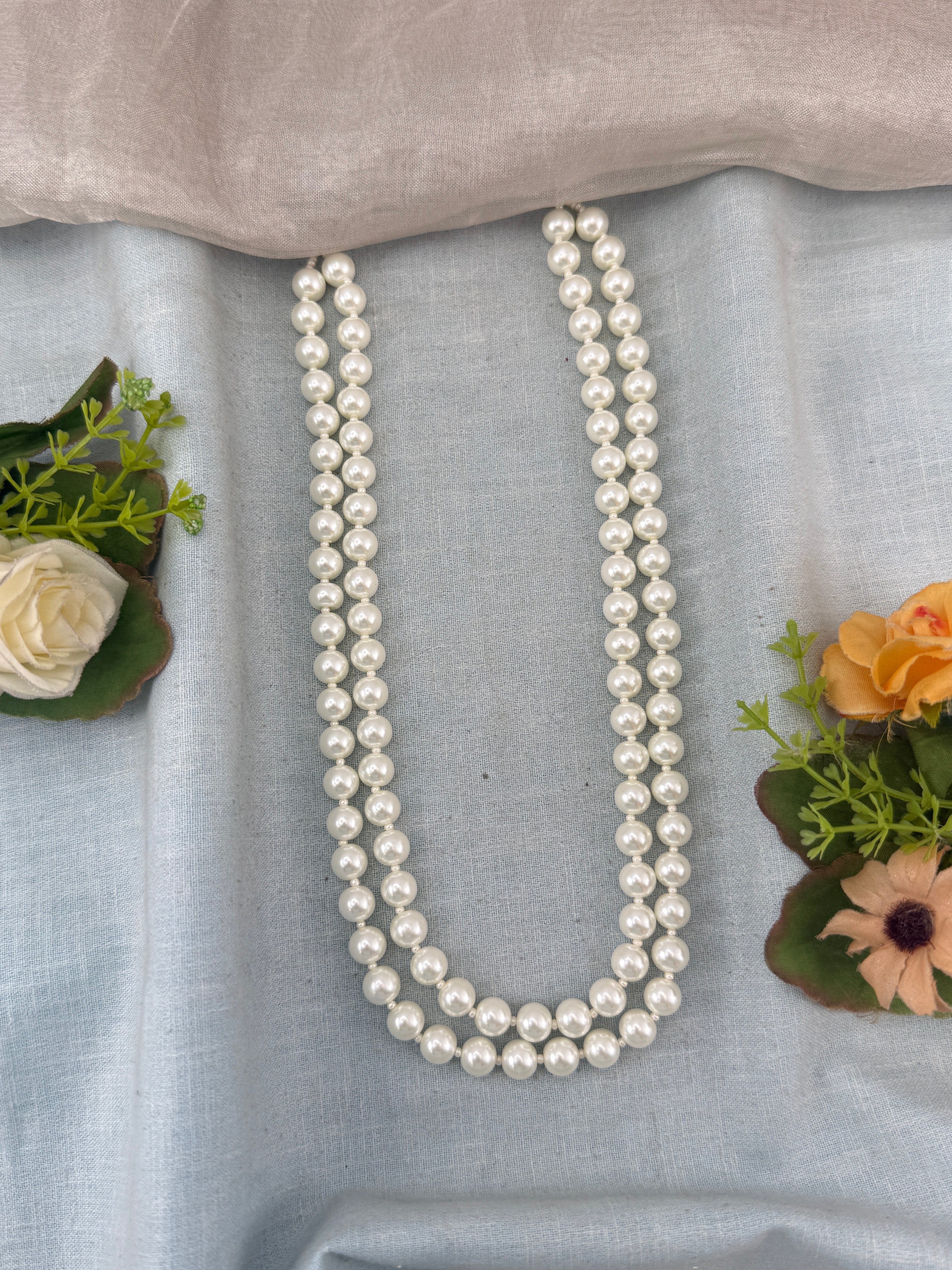 Premium Layer Pearl Mala Necklace | C0010