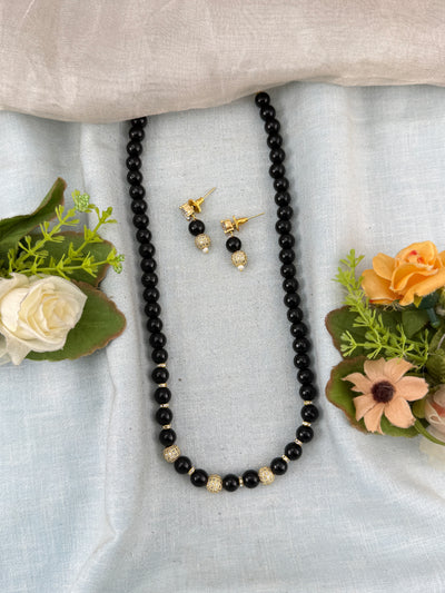 Premium Pearl Mid - Long Mala Necklace Set  | N0360 A