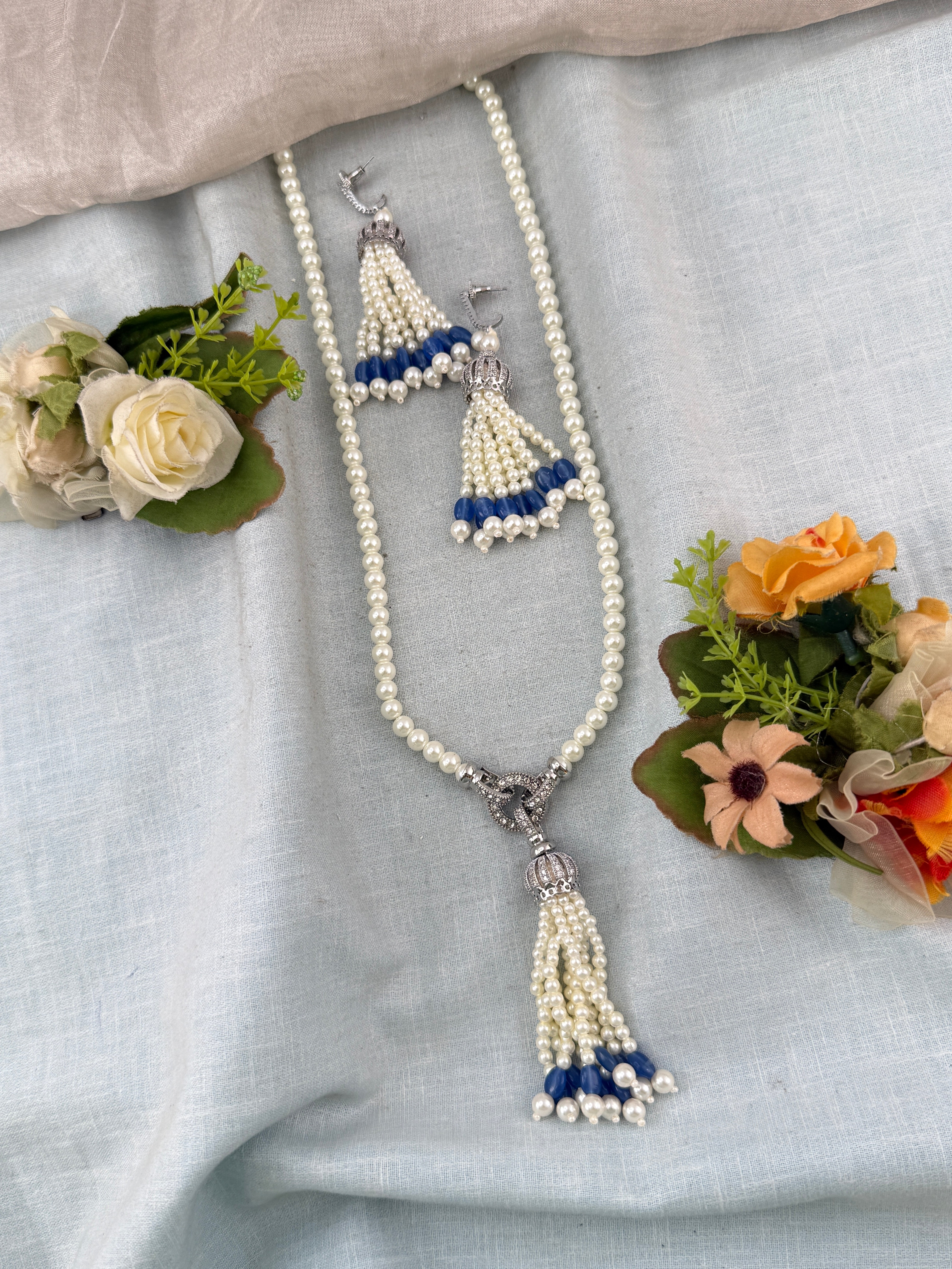 Premium Layer Pearl Mala Necklace Set  | N0361 C