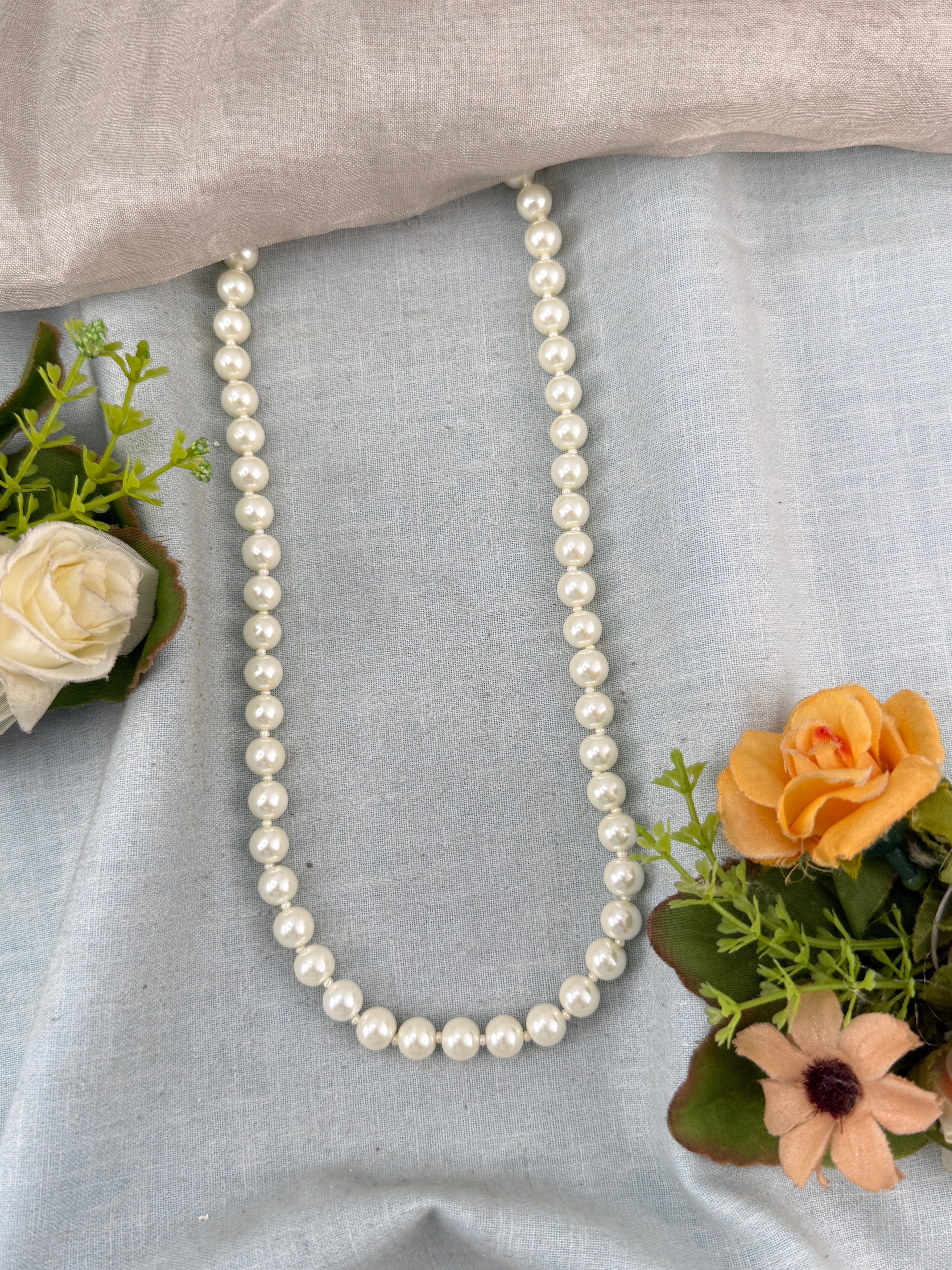 Premium Layer Stone Pendant Pearl Mala Necklace Set  | C0009 A