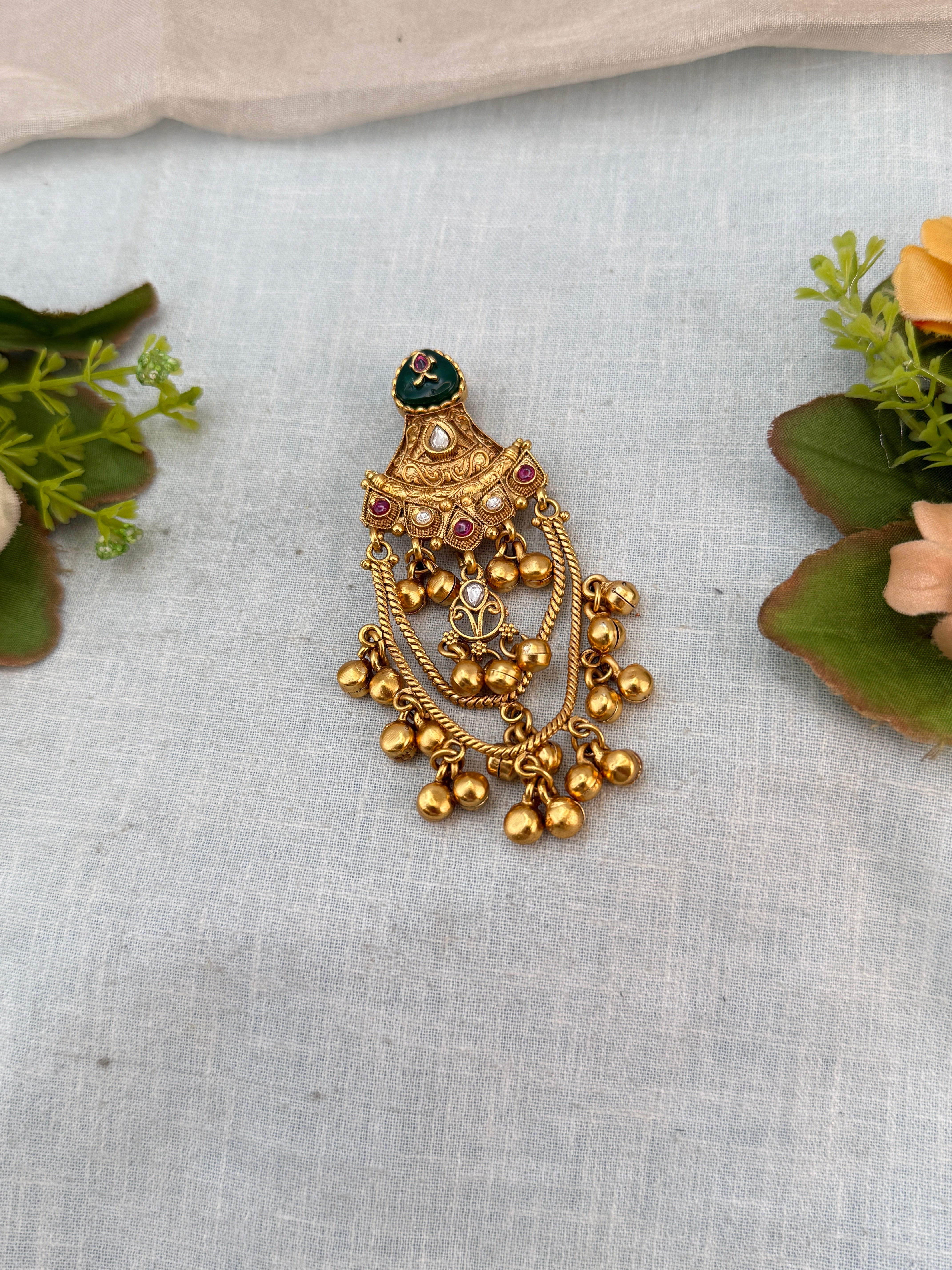 Traditional Gold Jadebille – South Indian Bridal Hair Accessory, jadebille, hair choti