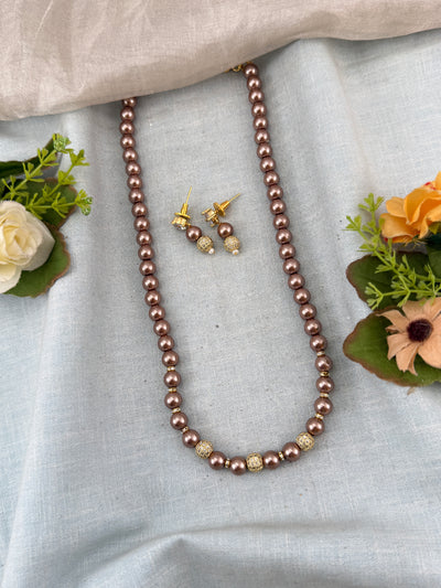 Premium Pearl Mala Necklace Set  | N0360 H