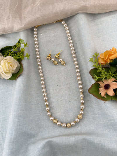 Premium Pearl Mala Necklace Set  | N0360 I
