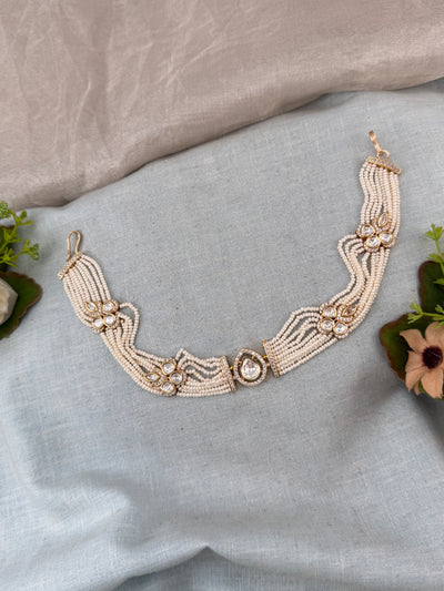 Premium Pearl Mathapatti Maang Tikka Set | 10003