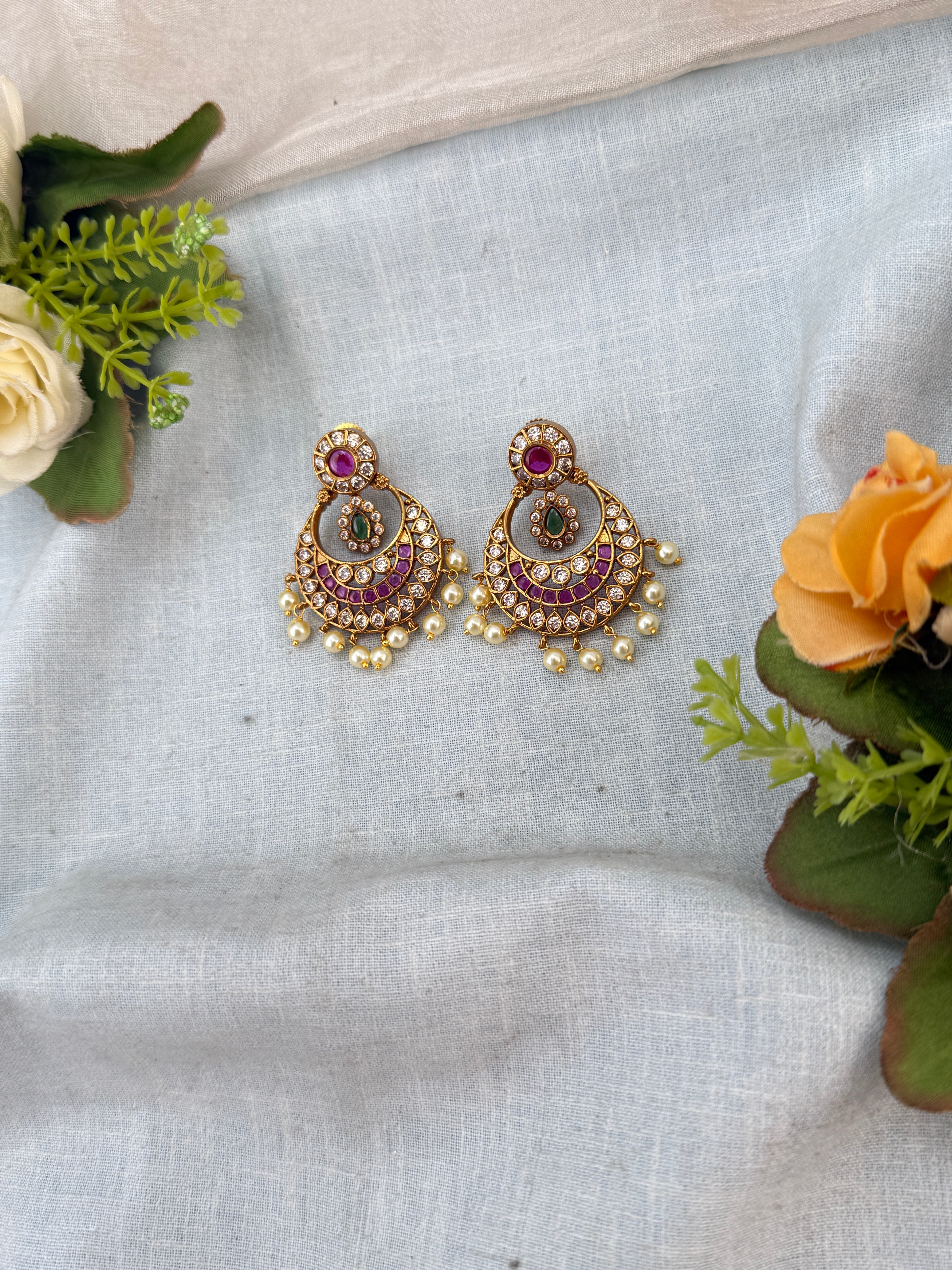 Antique Earrings, Bridal antique earrings, Antique Jhumka