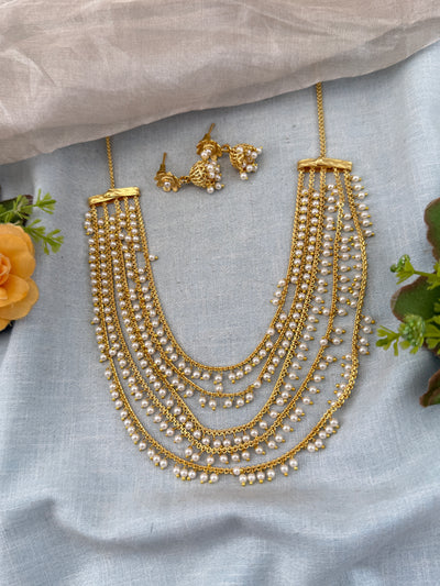 Premium Pearl Layear Mala Necklace  | N0355