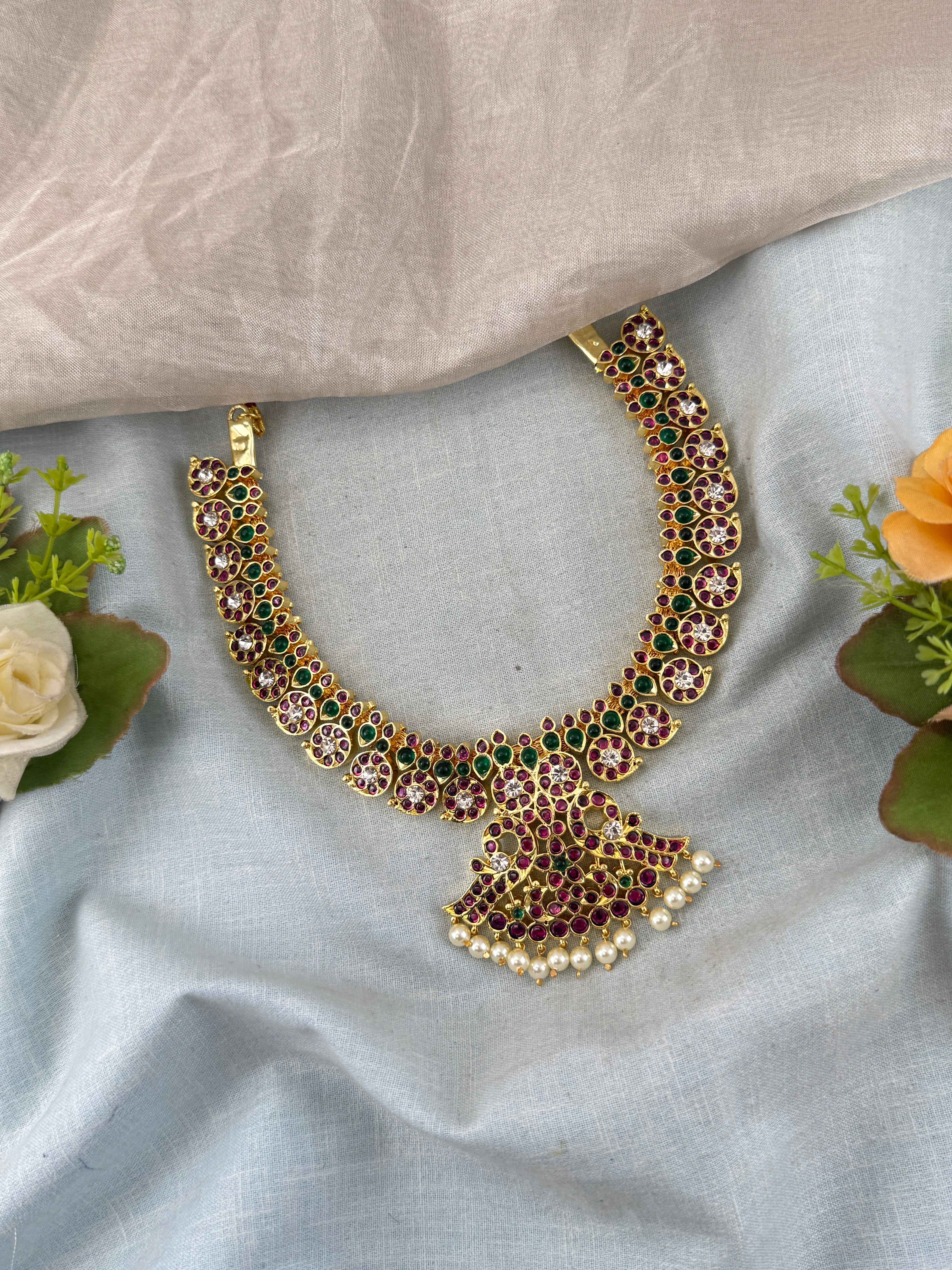 Bharatnatyam Classical Necklace Temple in Pure Premium Brass | N0367