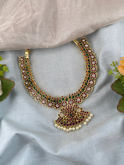 Bharatnatyam Classical Necklace Temple in Pure Premium Brass | N0367