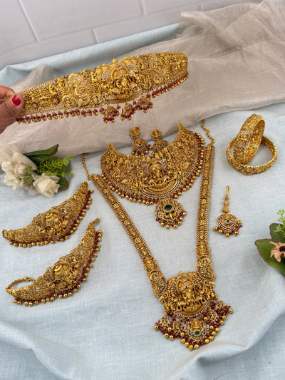 Antique Bridal Necklace Full Set Grand Gajalakshmi | N0365