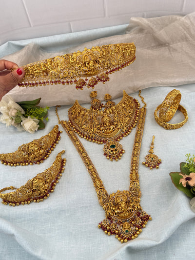 Antique Bridal Necklace Full Set Grand Gajalakshmi | N0365