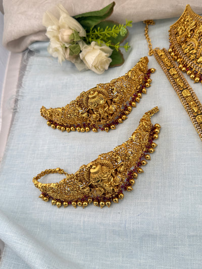 Antique Bridal Necklace Full Set Grand Gajalakshmi | N0365