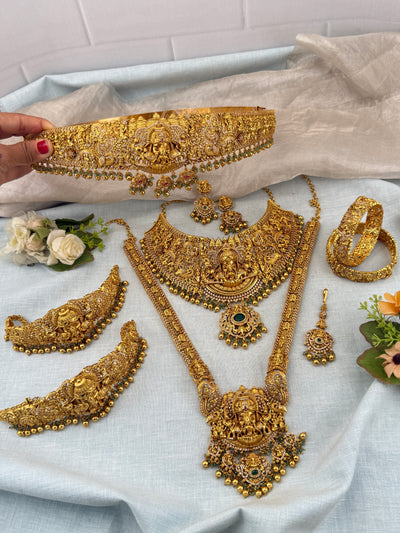 Antique Bridal Necklace Full Set Grand Gajalakshmi | N0364