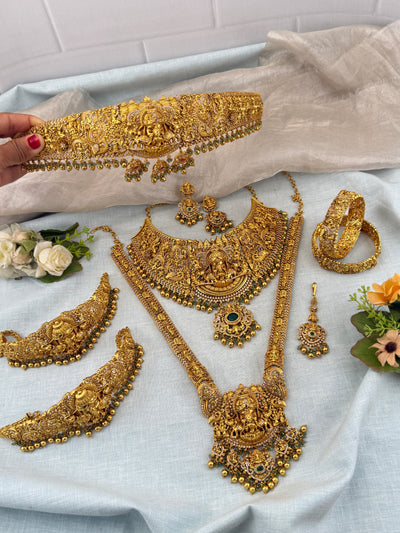 Antique Bridal Necklace Full Set Grand Gajalakshmi | N0364