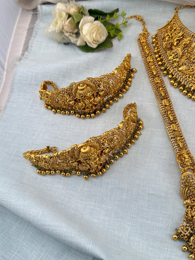 Antique Bridal Necklace Full Set Grand Gajalakshmi | N0364
