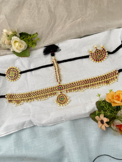 Bharatnatyam Maang Tikka Set in Pure Premium Brass | M0041