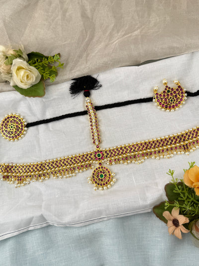 Bharatnatyam Maang Tikka Set in Pure Premium Brass | M0041