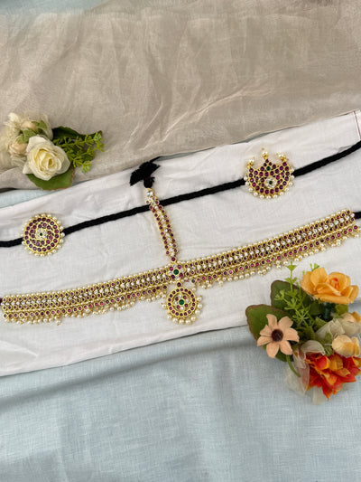 Bharatnatyam Maang Tikka Set in Pure Premium Brass | M0048