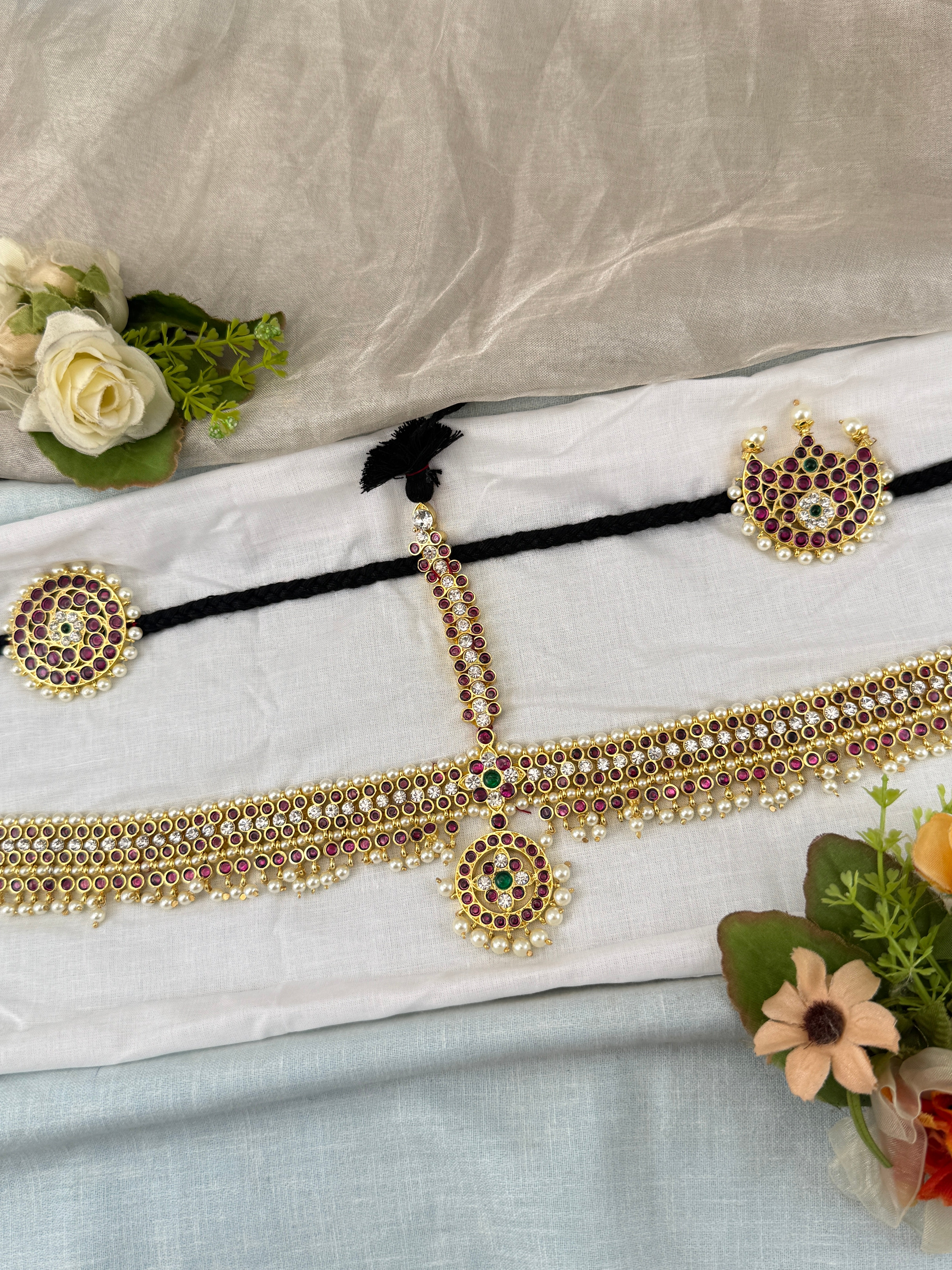 Bharatnatyam Maang Tikka Set in Pure Premium Brass | M0048