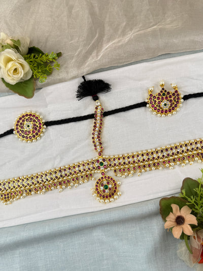 Bharatnatyam Maang Tikka Set in Pure Premium Brass | M0049