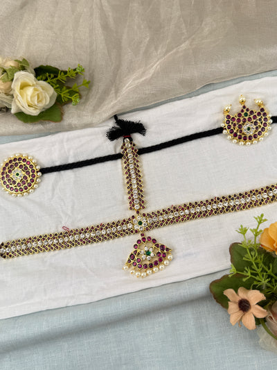 Bharatnatyam Maang Tikka Set in Pure Premium Brass | M0042