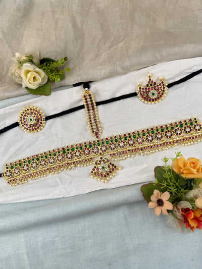 Bharatnatyam Maang Tikka Set in Pure Premium Brass | M0047
