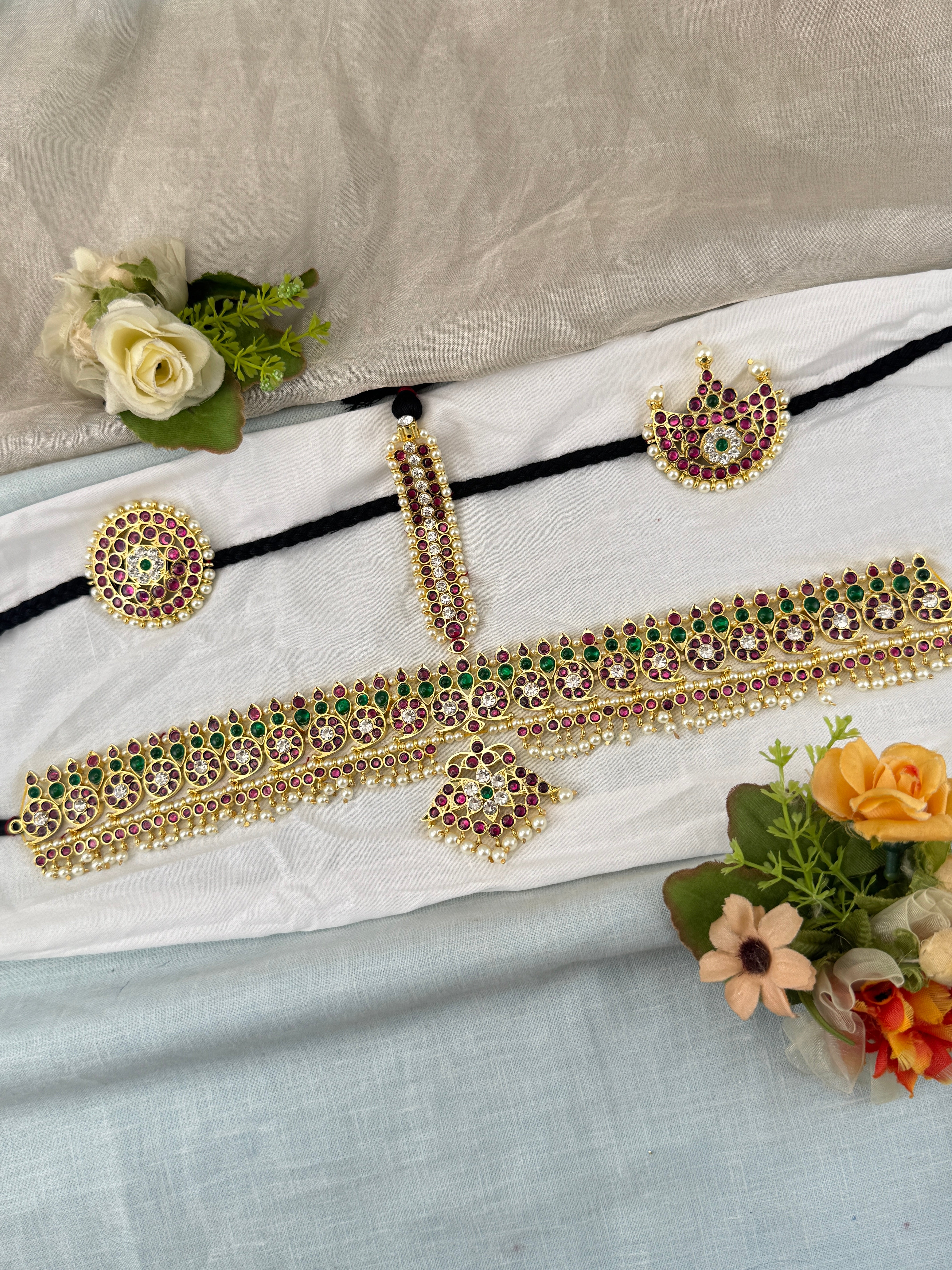 Bharatnatyam Maang Tikka Set in Pure Premium Brass | M0047