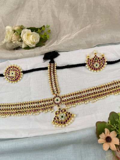 Bharatnatyam Maang Tikka Set in Pure Premium Brass | M0045