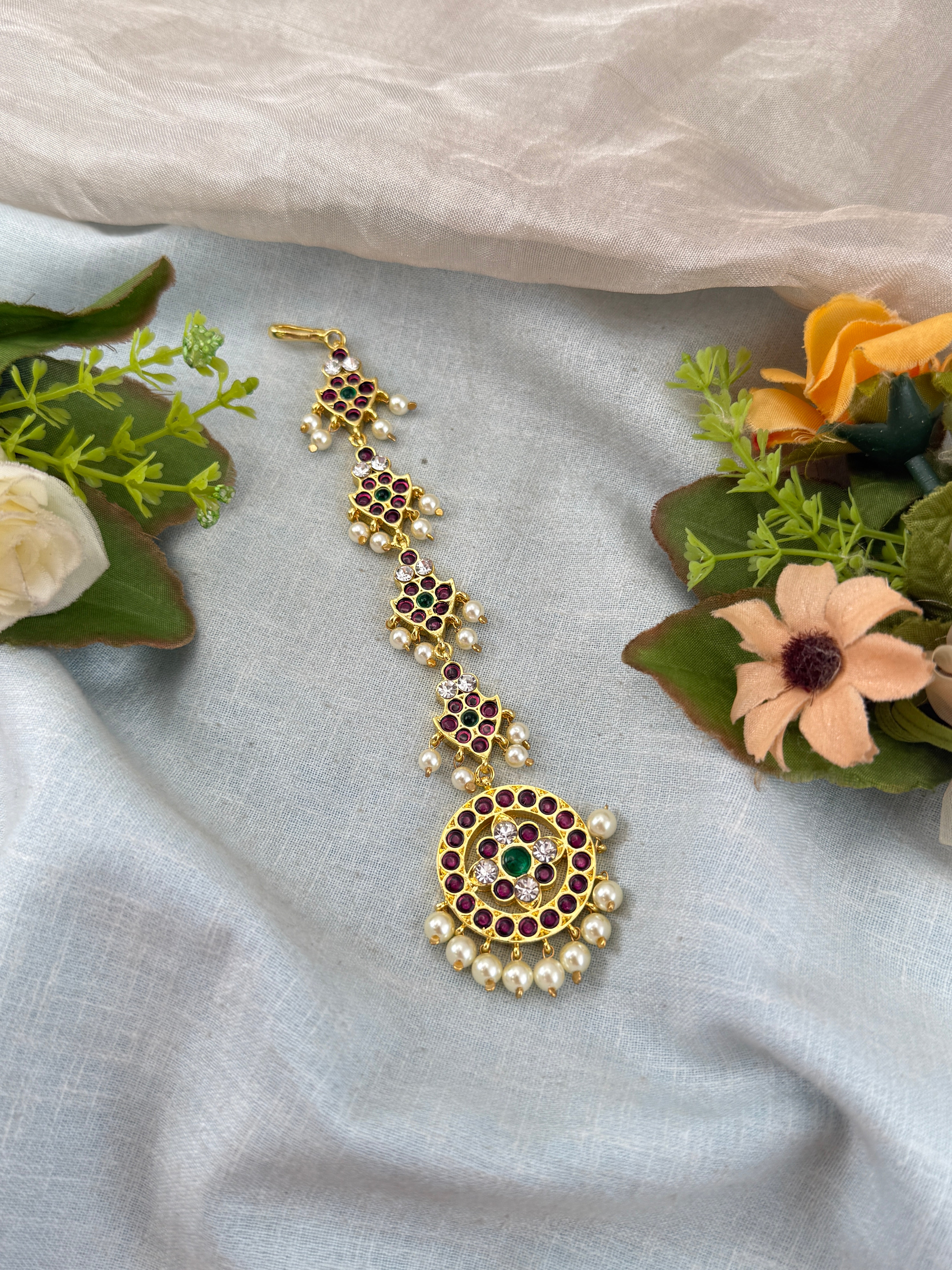 Bharatnatyam Maang Tikka in Pure Premium Brass | M0037
