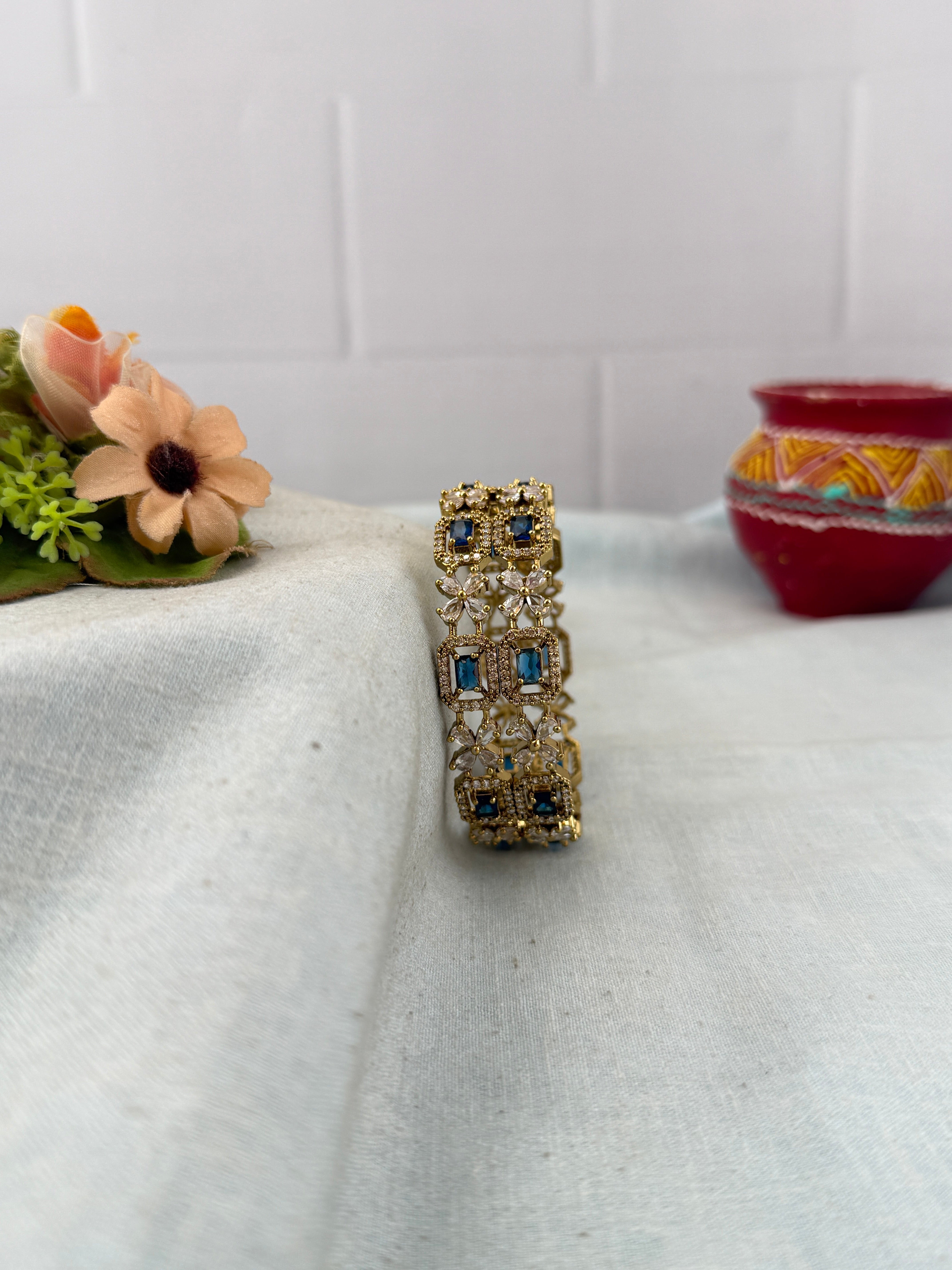 Antique temple style bridal bangles for women by Mahila
