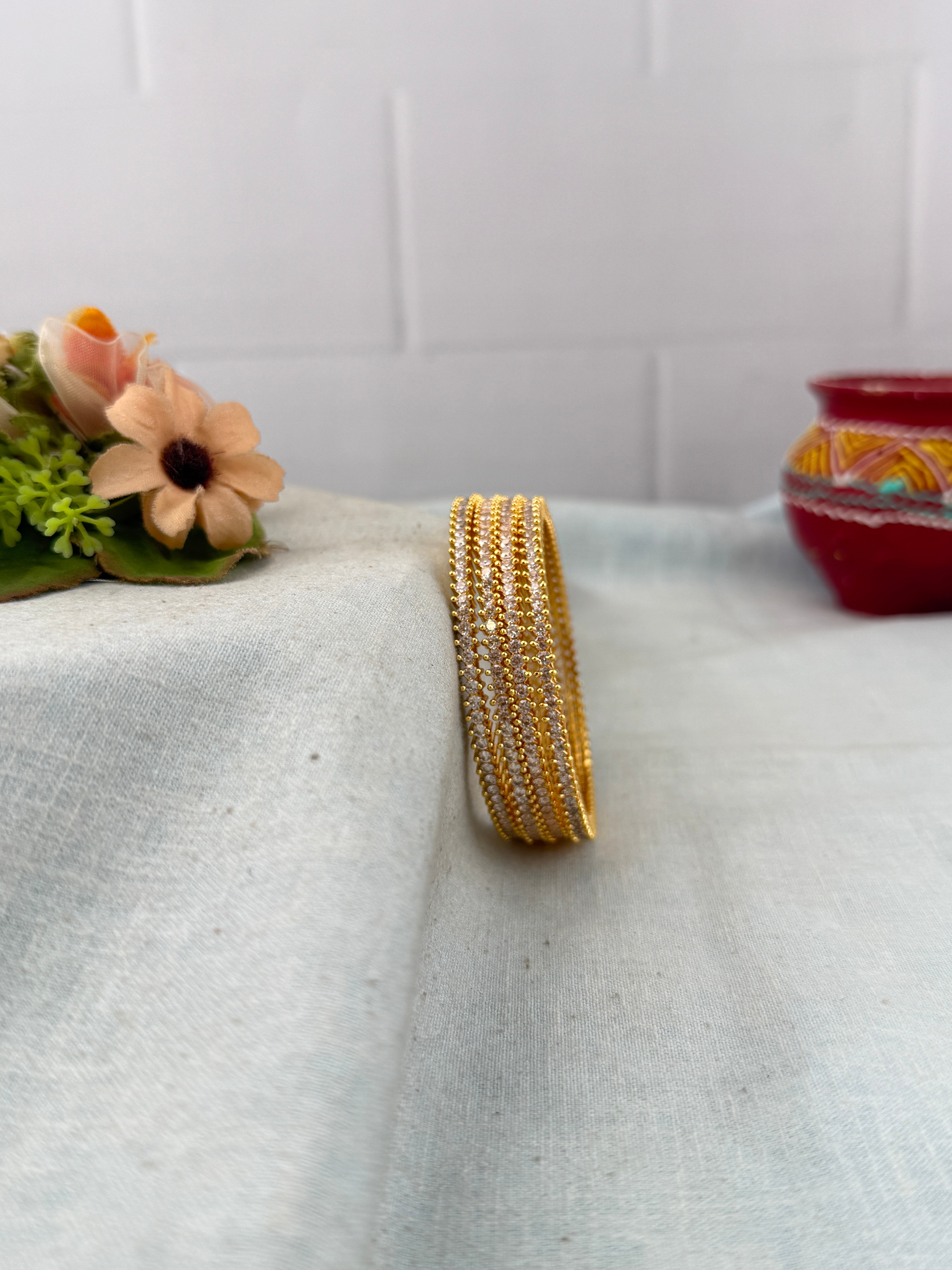 Antique temple style bridal bangles for women by Mahila