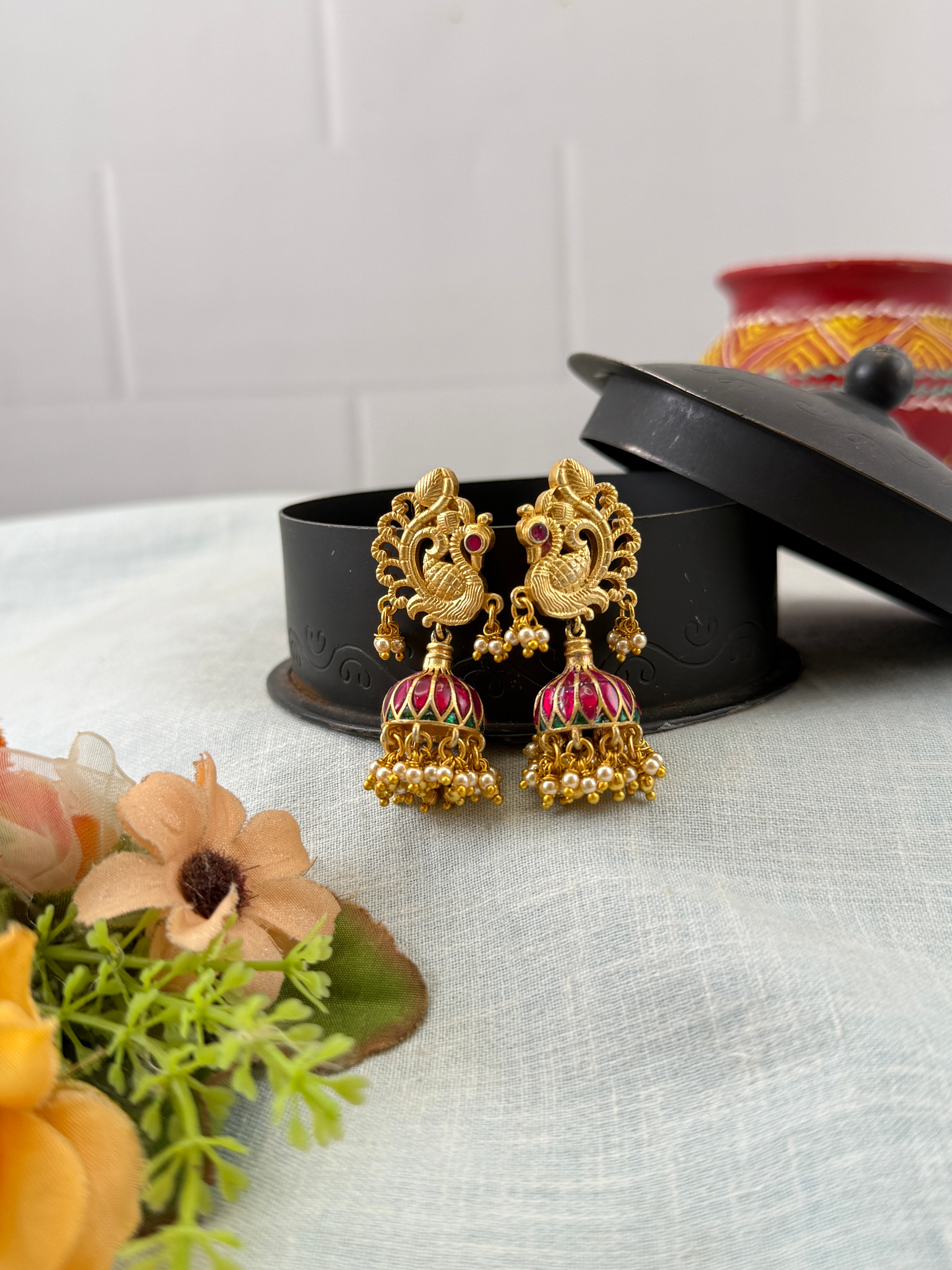 Jadau Kundan Jhumka Earrings E0189
