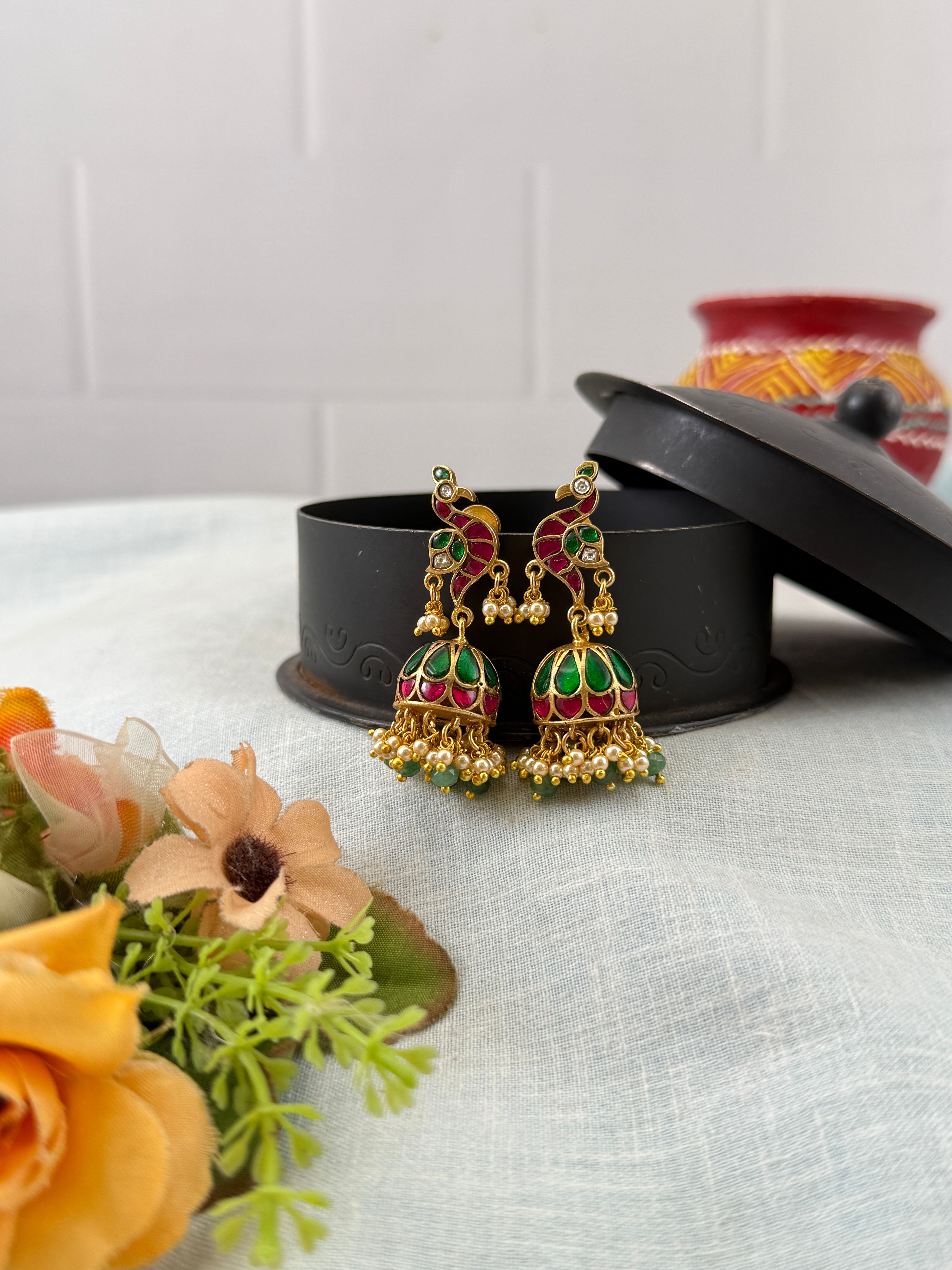 Jadau Kundan Jhumka Earrings E0184