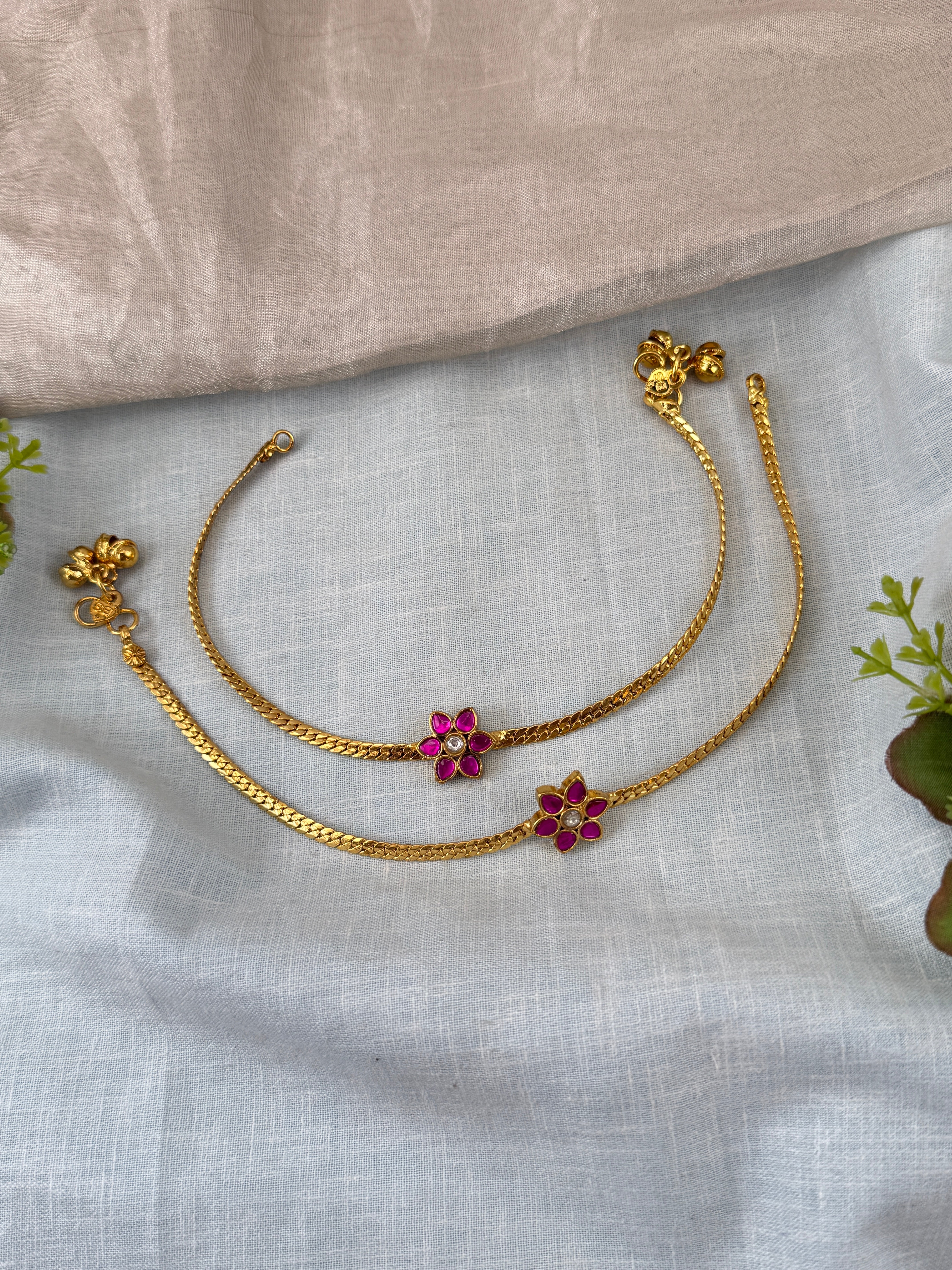 Jadau Kundan Anklet Payal A0009