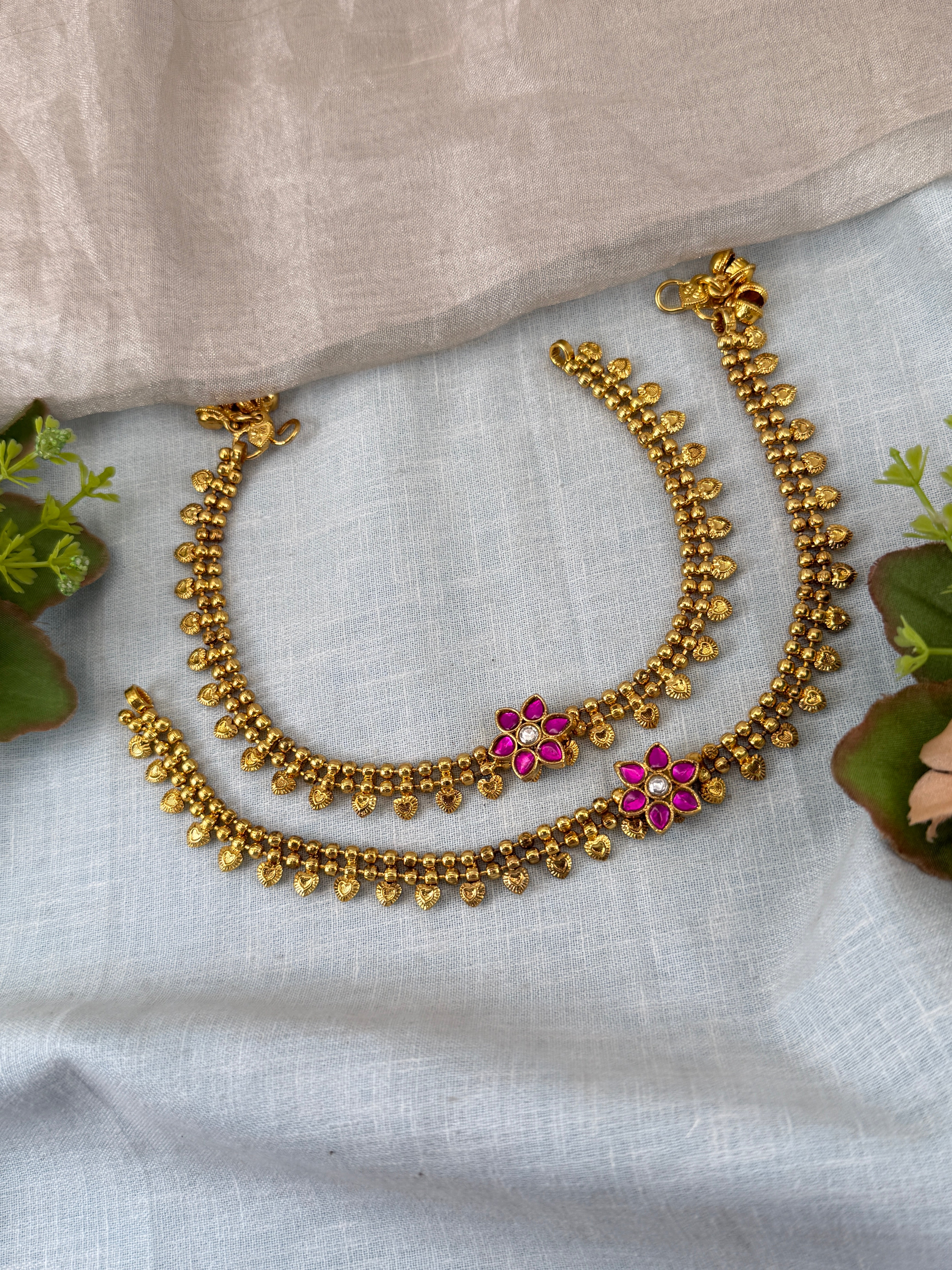 Jadau Kundan Anklet Payal A0011