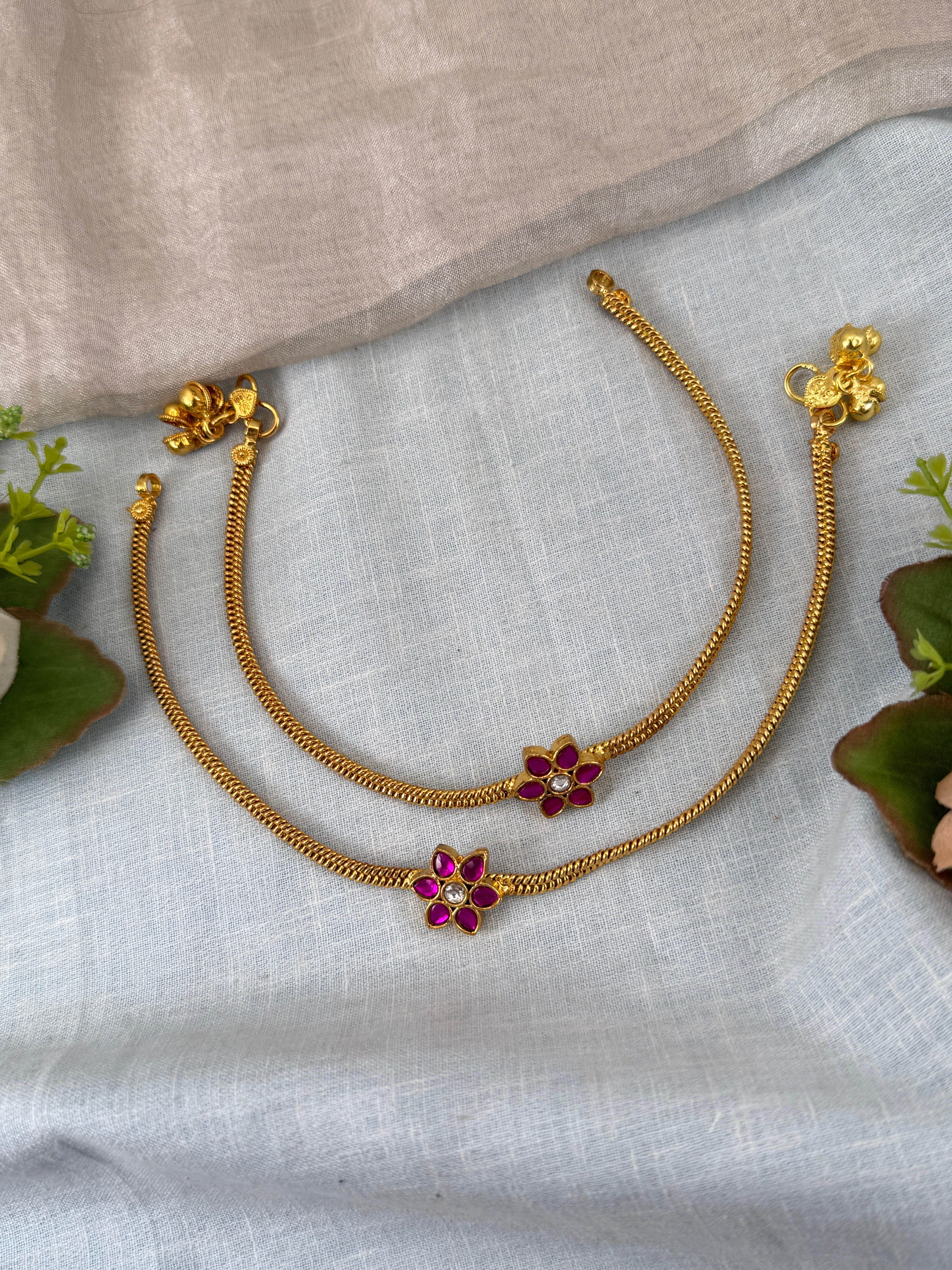 Jadau Kundan Anklet Payal A0007