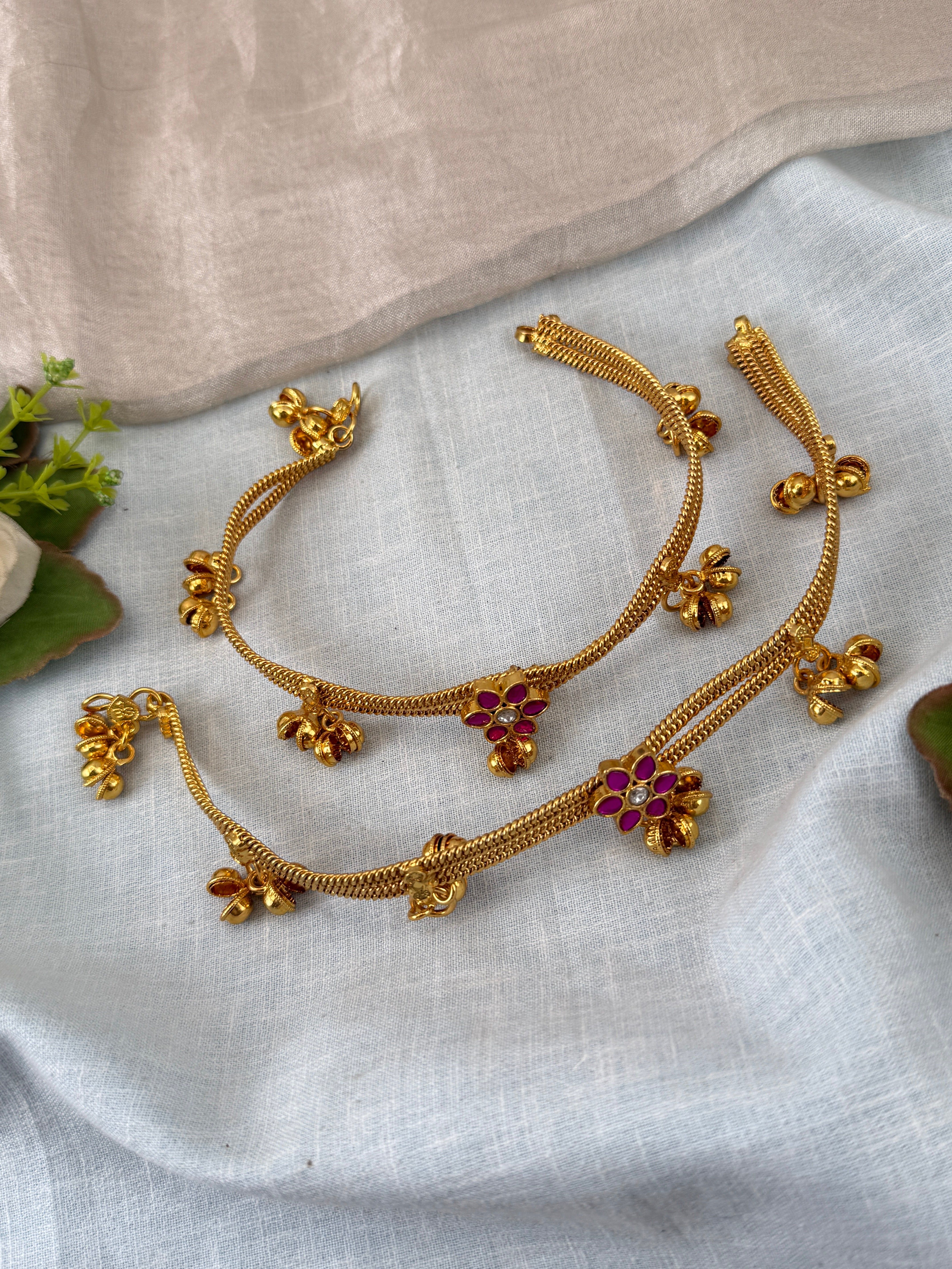Jadau Kundan Anklet Payal A0015