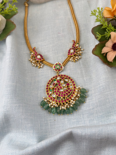 Jadau Kundan Necklace Pendant Set N0383